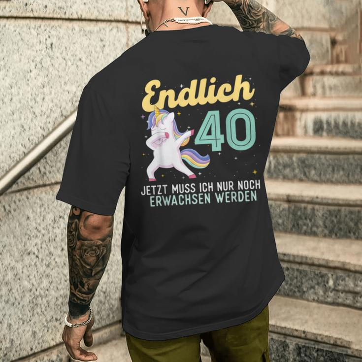 Humour Endlich 40 Jahre Birthday T-Shirt mit Rückendruck Geschenke für Ihn