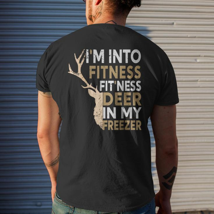 Hunter Dad I'm Into Fitness Deer Freezer Hunting Men's T-shirt Back Print Gifts for Him