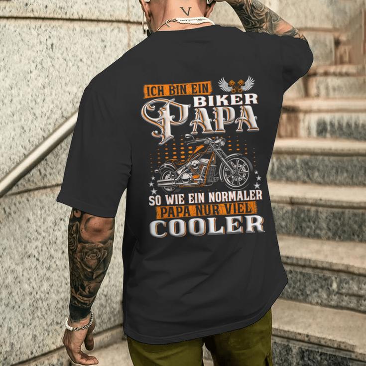 Ich Bin Ein Biker Papa Slogan Motorcycle T-Shirt mit Rückendruck Geschenke für Ihn