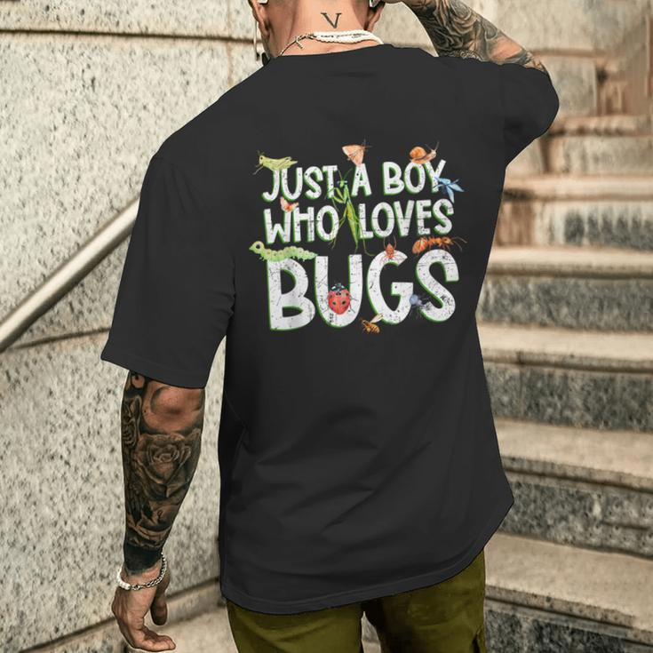 Insect Just A Boy Who Loves Bugs Boys Bug Men's T-shirt Back Print Gifts for Him