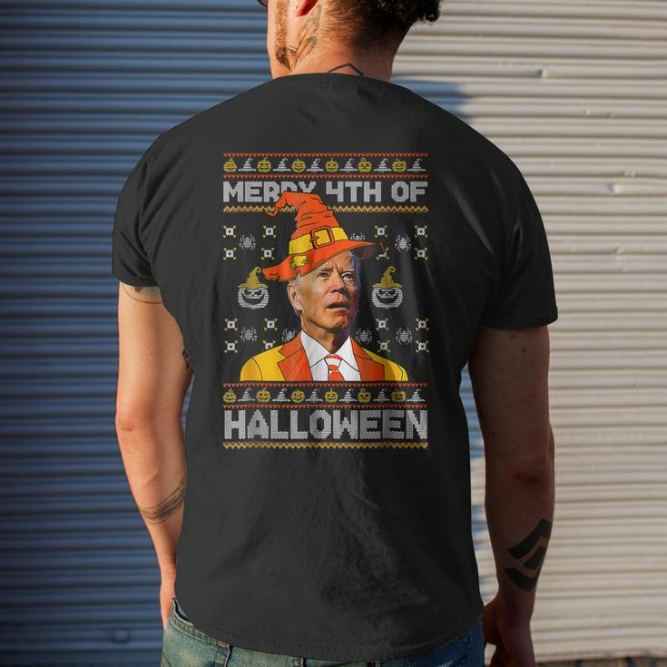 Joe Biden Merry 4Th Of Halloween Costume Scary Pumpkin Mens Back Print T-shirt Gifts for Him
