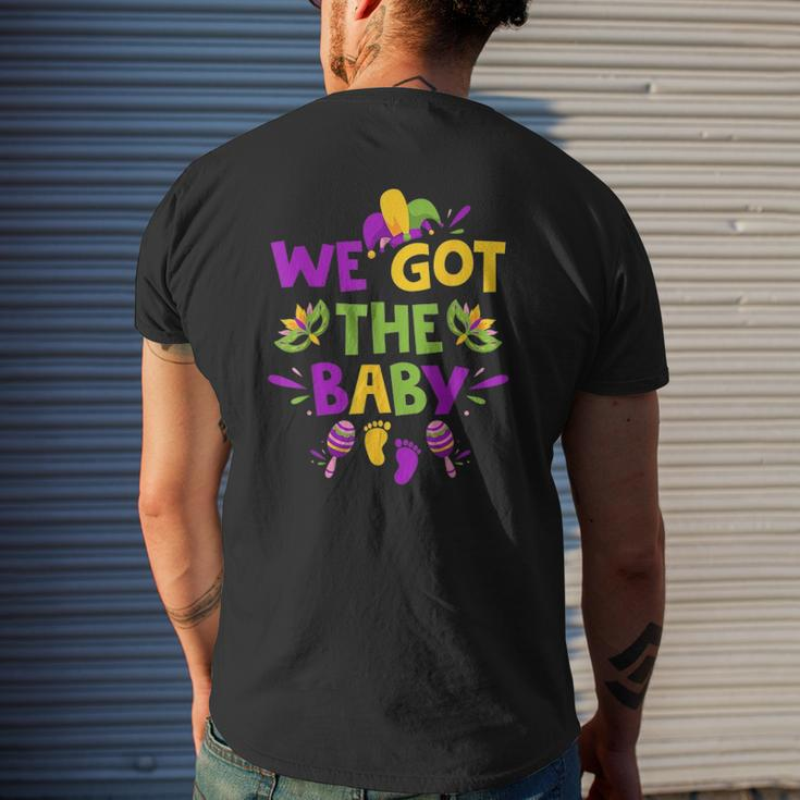 Mardi Gras Pregnancy Announcement We Got The Baby Mens Back Print T-shirt Gifts for Him
