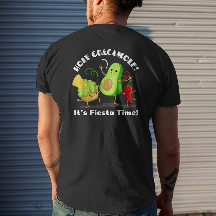 Mexican Food Holy Guacamole Its Fiesta Time Mens Back Print T-shirt Gifts for Him