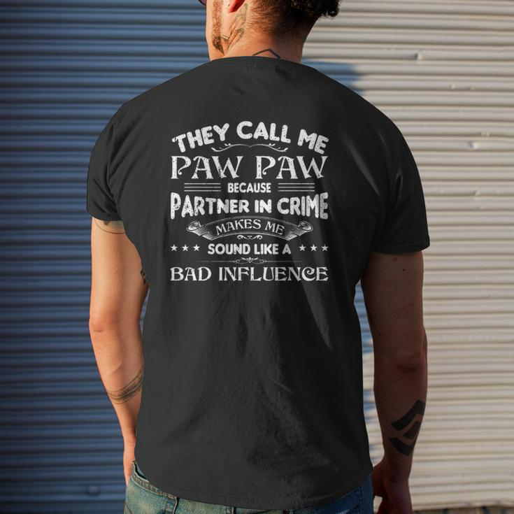 Paw Paw Dad Valentine Fathers Day For Men Christmas Mens Back Print T-shirt Gifts for Him