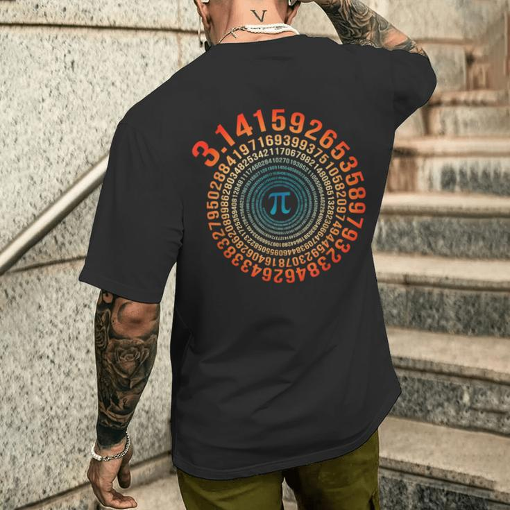 Pi Day Spiral Pi Math For Pi Day 314 Men's T-shirt Back Print Gifts for Him