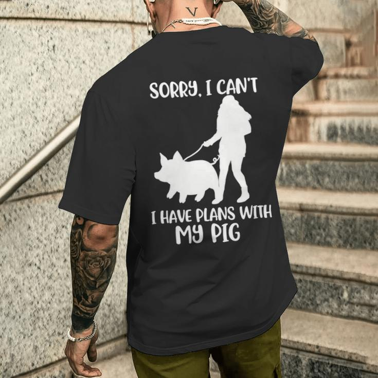 Pig Cute Pigs Girls Pet Owner Pig Men's T-shirt Back Print Gifts for Him