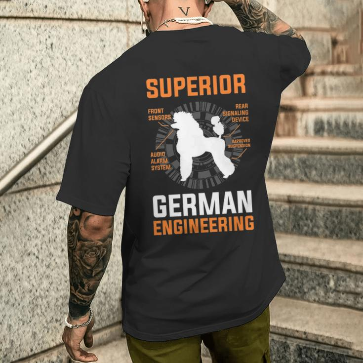 Poodle Lover Superior German Engineering Men's T-shirt Back Print Gifts for Him