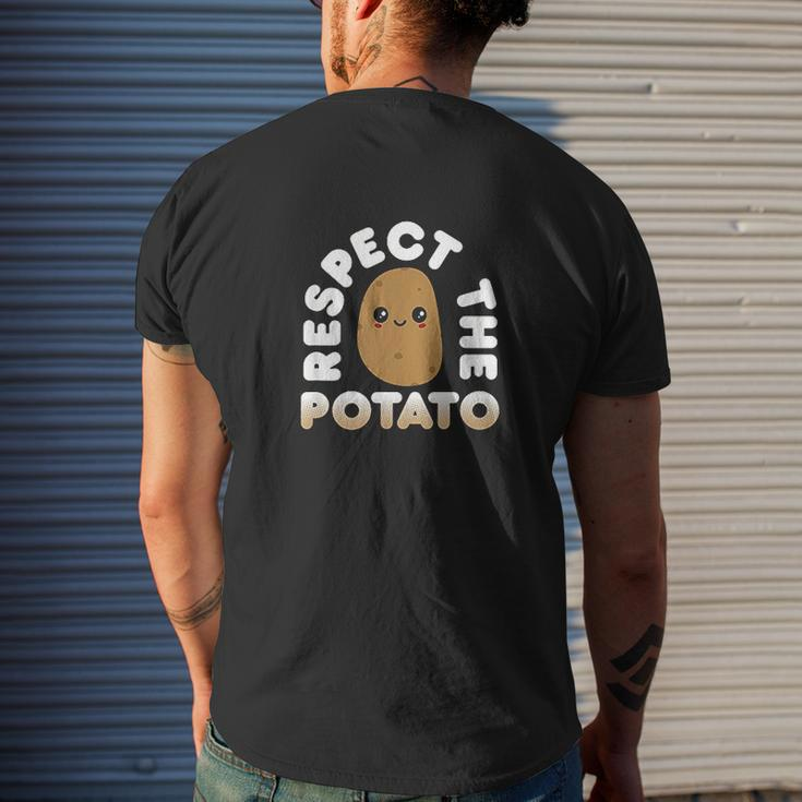 Potato Cute Kawaii Style Respect The Potato Mens Back Print T-shirt Gifts for Him