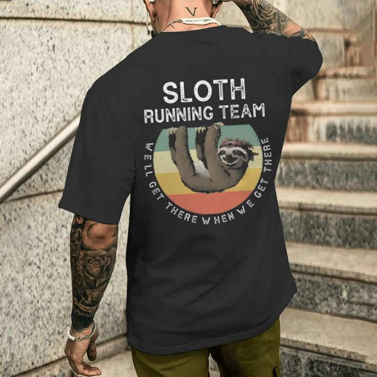 Quote's Sloth Running Team Men's T-shirt Back Print Gifts for Him