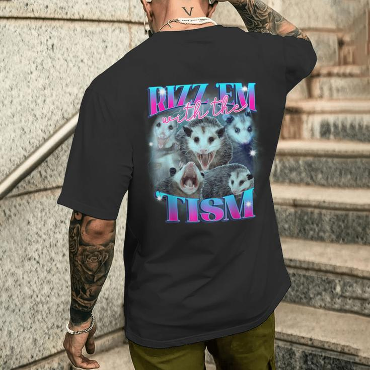 Rizz Em With The Tism Opossum Men's T-shirt Back Print Gifts for Him