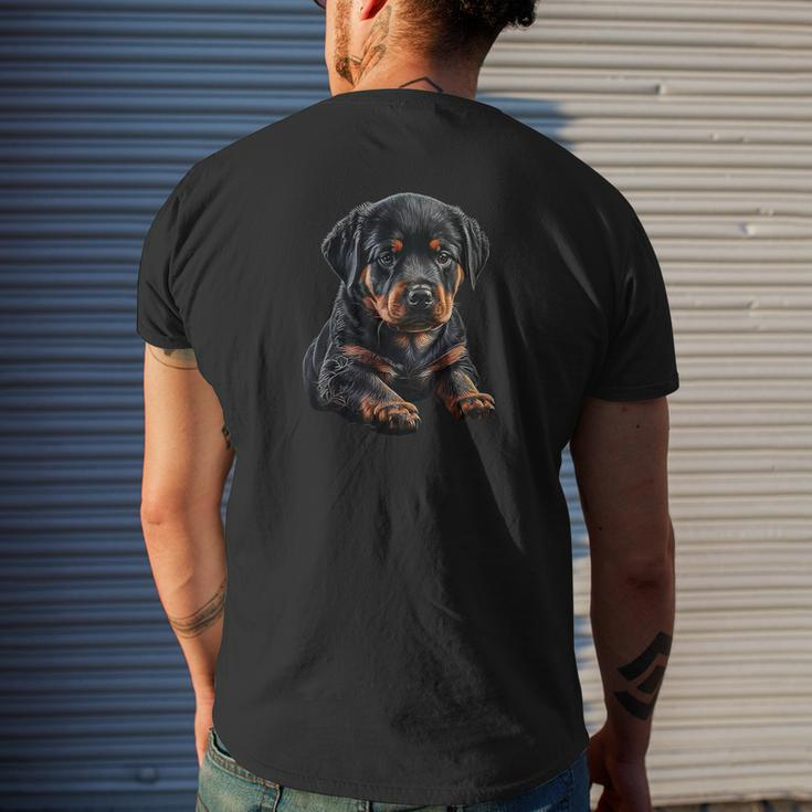 Rottweiler Cute Rottweiler Puppy Men's T-shirt Back Print Gifts for Him