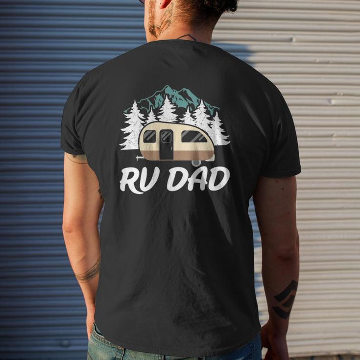 Rv Dad Camping Road Trip Mens Mens Back Print T-shirt Gifts for Him