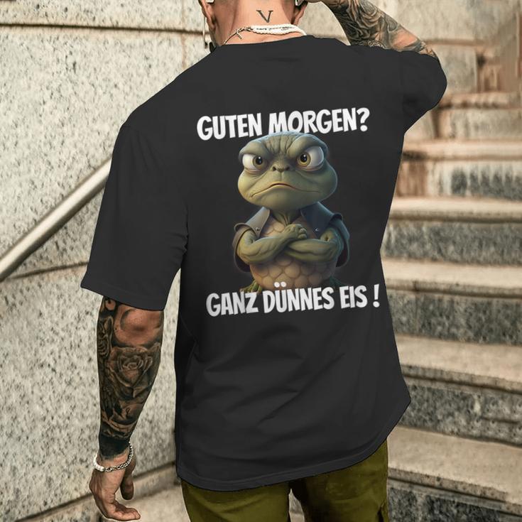 With Saying Guten Morgen Ganz Thin Eis T-Shirt mit Rückendruck Geschenke für Ihn