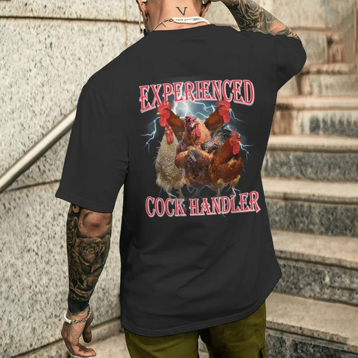 Sayings For Adult Experienced Cock Handler Meme Dank Men's T-shirt Back Print Gifts for Him