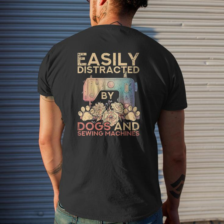 Sewer Dog Lover Seamstress Sewing Machine Sewing Mens Back Print T-shirt Gifts for Him