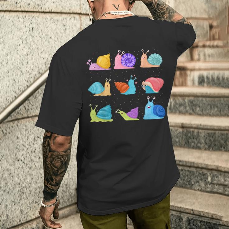 Snail Garden Snail T-Shirt mit Rückendruck Geschenke für Ihn