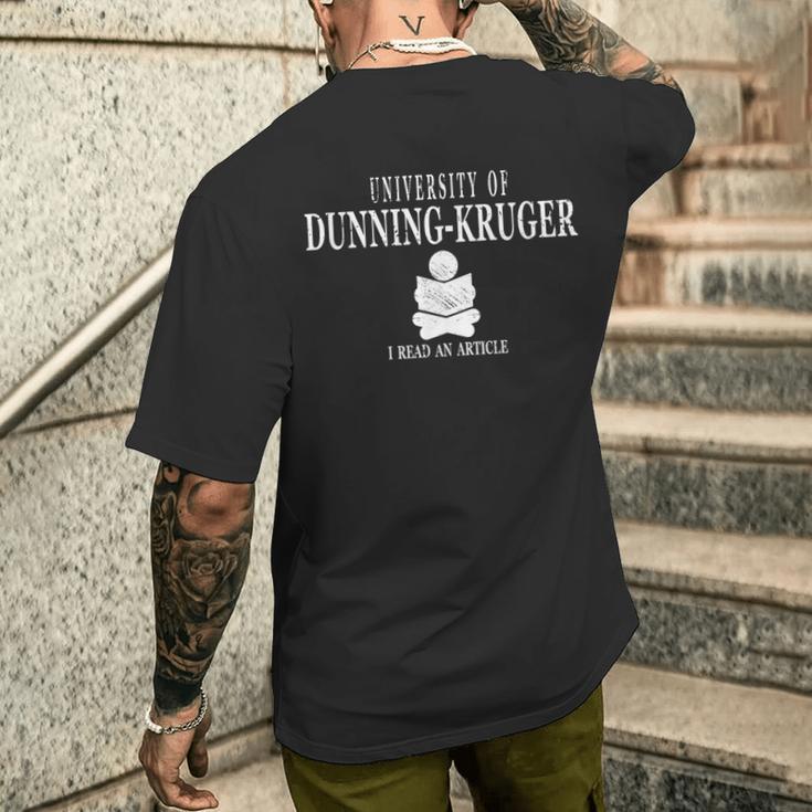 University Of Dunning Kruger T-Shirt mit Rückendruck Geschenke für Ihn