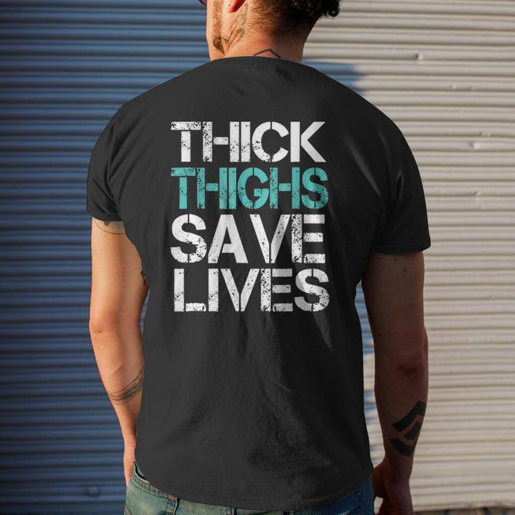 Workoutthick Thighs Save Lives Gym Mens Back Print T-shirt Gifts for Him