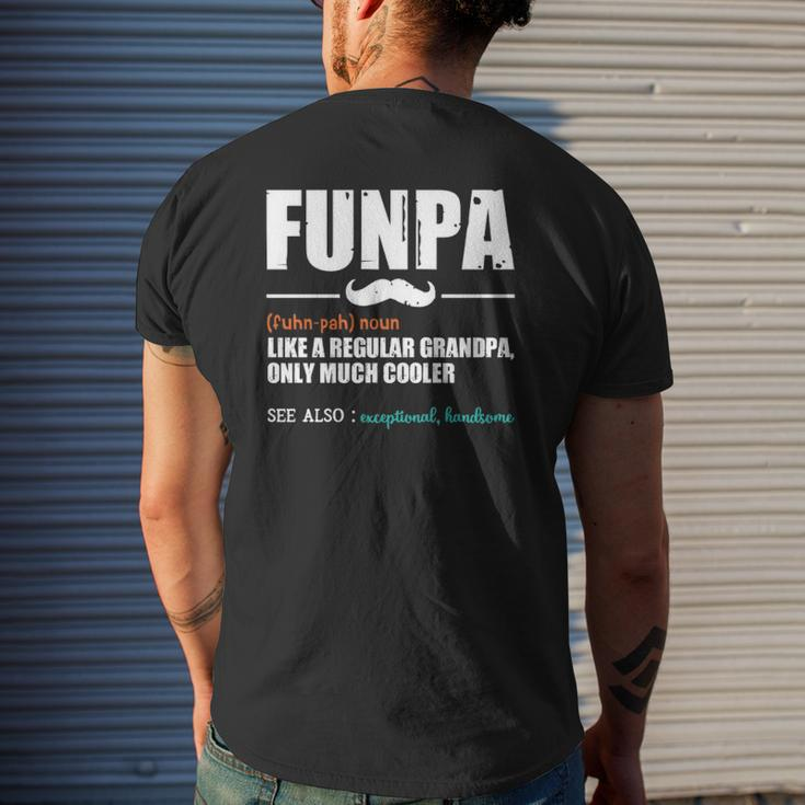 Funpa Like A Regular Grandpa Dad Definition Father's Day Mens Back Print T-shirt Gifts for Him