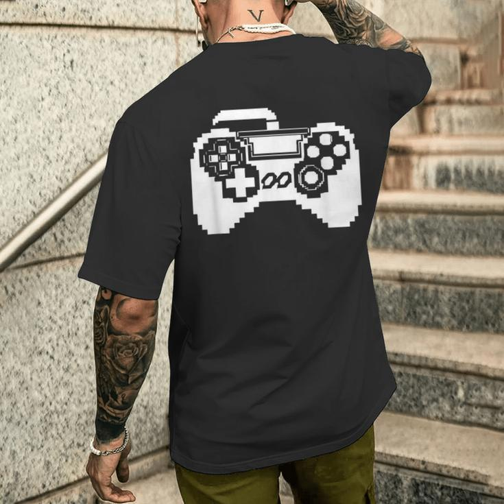 Game Controller Pixel Grafik Gamer Pc Spiele T-Shirt mit Rückendruck Geschenke für Ihn
