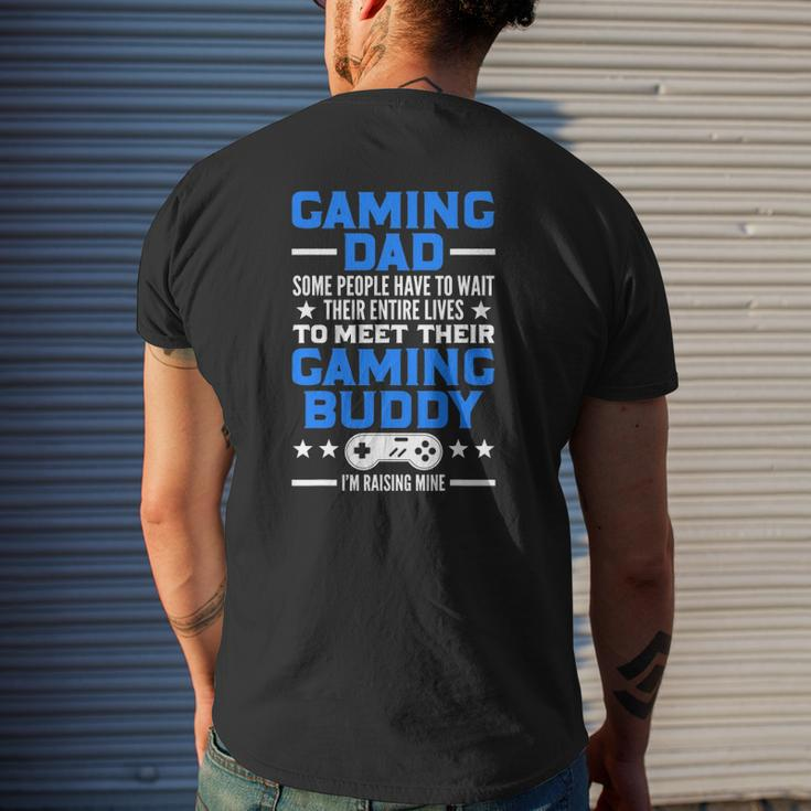 Gamer Father's Day Video Games Gaming Dad Gaming Mens Back Print T-shirt Gifts for Him