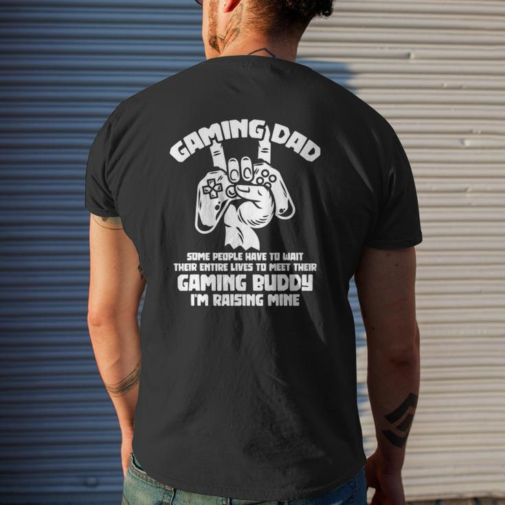 Gaming Dad Video Gamer Daddy Father's Day Gaming Mens Back Print T-shirt Gifts for Him