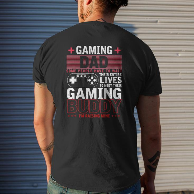 Gaming Dad Video Games Father's Day Gamer Gaming Mens Back Print T-shirt Gifts for Him
