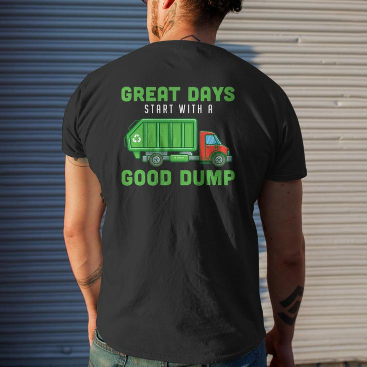 Garbage Truck Recycling Trash Recycle Garbageman Waste Bin Mens Back Print T-shirt Gifts for Him