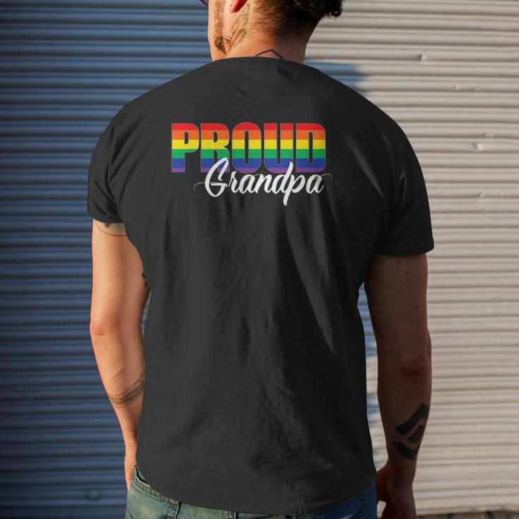 Gay Pride Proud Grandpa Lgbt Ally For Family Rainbow Mens Back Print T-shirt Gifts for Him