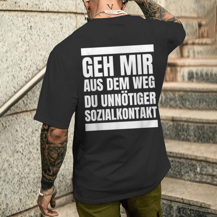 “Geh Mir Aus Dem Weg Du Unnötiger Sozialkontakt” T-Shirt mit Rückendruck Geschenke für Ihn