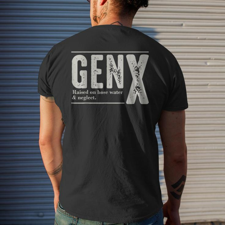 Gen X Raised On Hose Water And Neglect Humor Generation X Men's T-shirt Back Print Gifts for Him