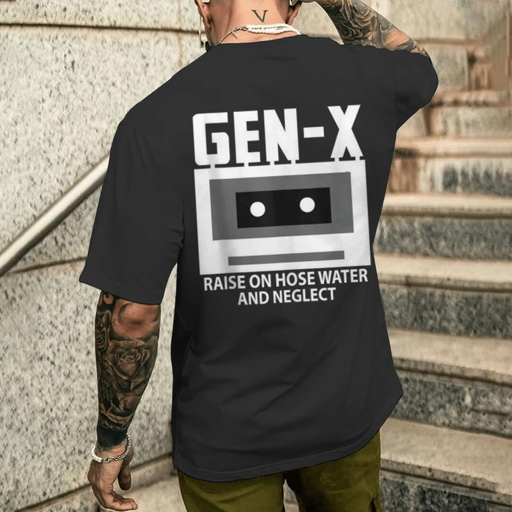 Gen X Raised On Hose Water And Neglect Humor Generation Men's T-shirt Back Print Gifts for Him