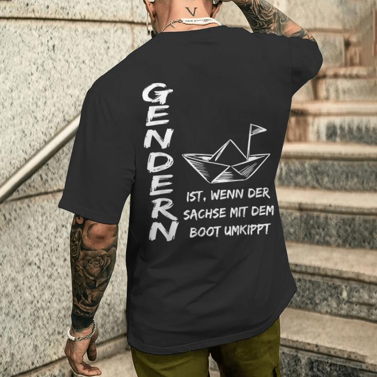 Gendern Ist Wenn Der Sachs Mit Dem Boot Herren Schwarz Kurzärmliges Herren-T-Kurzärmliges Herren-T-Shirt Geschenke für Ihn