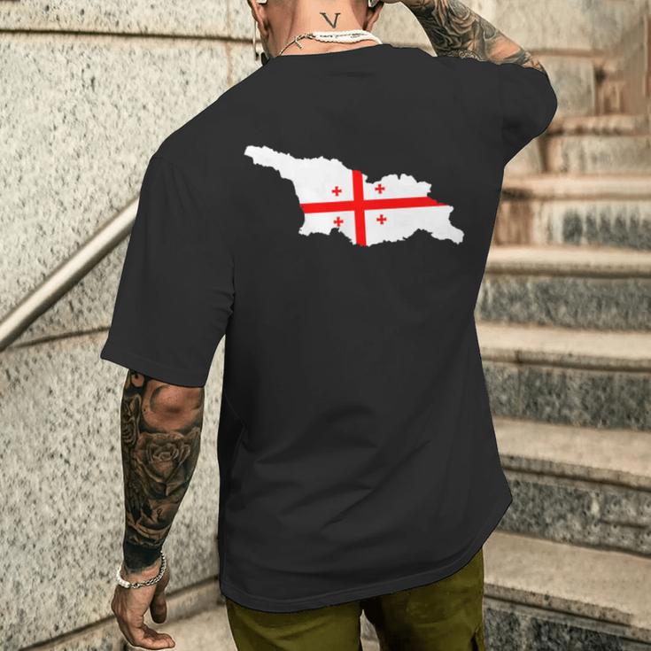 Georgia Flag In Georgia Outline Georgia T-Shirt mit Rückendruck Geschenke für Ihn