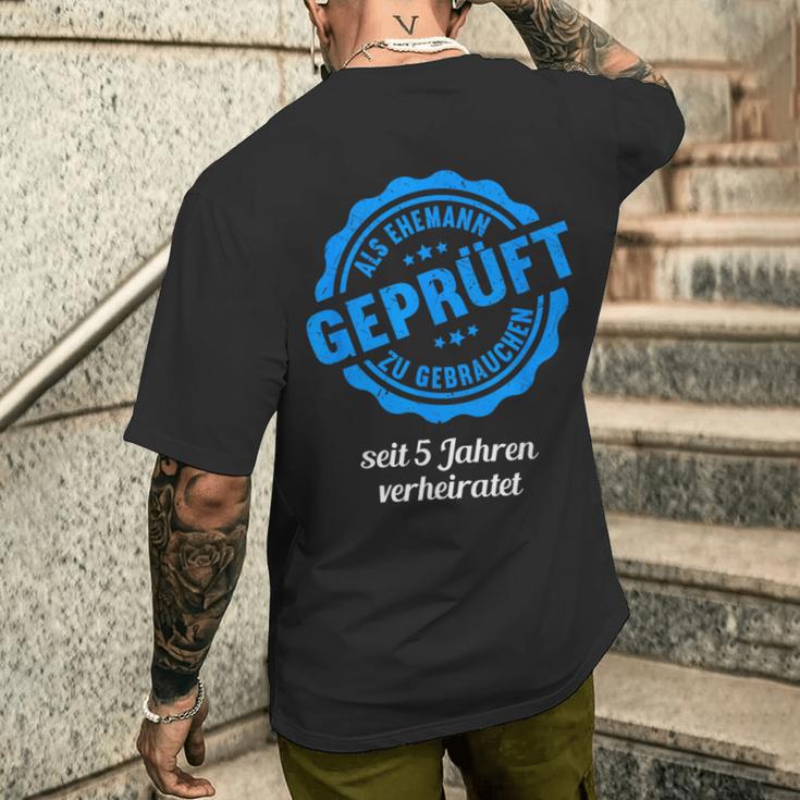 Geprüft Als Ehemann Zu Gebrauchen 5 Jahre 5Th Hochzeitstag T-Shirt mit Rückendruck Geschenke für Ihn