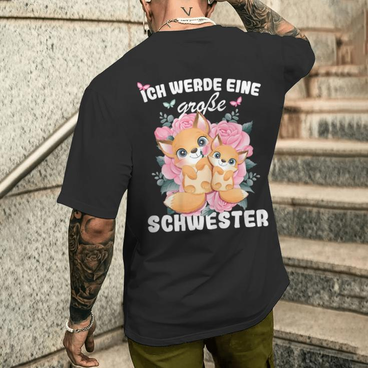 German Announcement Ich Werde Große Schwester S T-Shirt mit Rückendruck Geschenke für Ihn