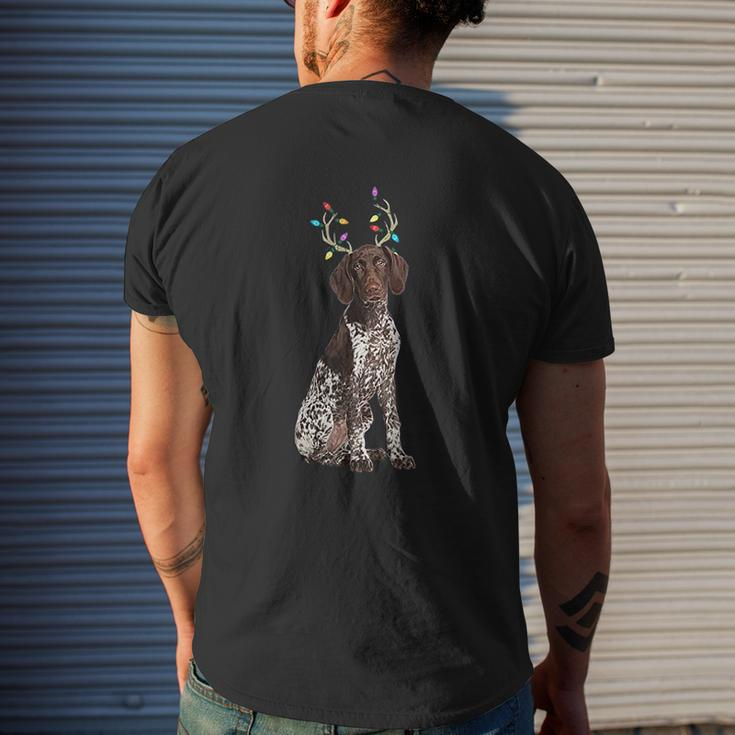 German Shorthaired Pointer Reindeer Christmas Dog Mens Back Print T-shirt Gifts for Him