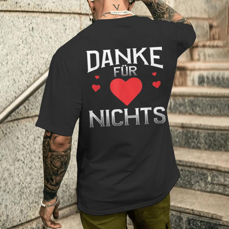 German Proverb Best Danke Für Nichts T-Shirt mit Rückendruck Geschenke für Ihn