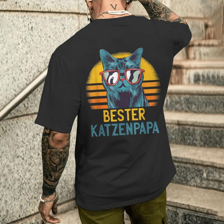 Cat Owner Cats Master Best Cat Dad T-Shirt mit Rückendruck Geschenke für Ihn