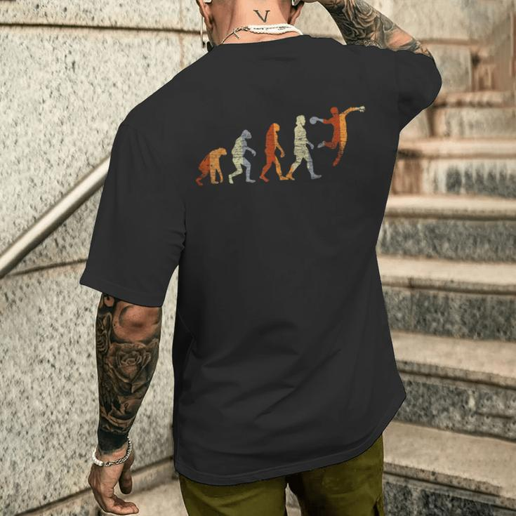 For Handball Player Evolution Handball T-Shirt mit Rückendruck Geschenke für Ihn