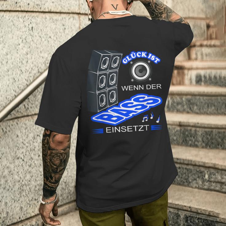 Glück Ist Wenn Der Bass Insert T-Shirt mit Rückendruck Geschenke für Ihn