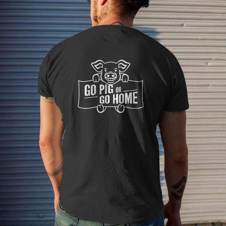 Go Pig Or Go Home Mens Back Print T-shirt Gifts for Him