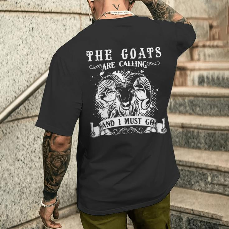 Goa The Goats Is Calling And I Must Go Men's T-shirt Back Print Gifts for Him
