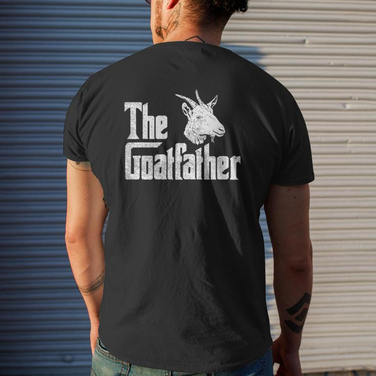 Goatfather Goat Dad Goat Goat Lover Mens Back Print T-shirt Gifts for Him