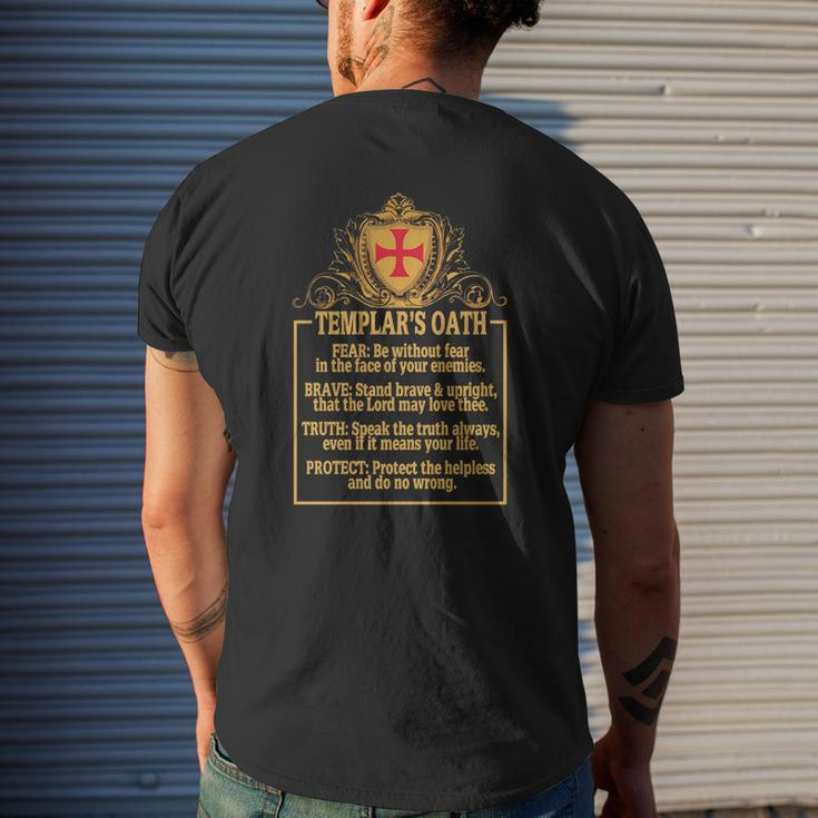 Gods Warrior Templars Oath Mens Back Print T-shirt Gifts for Him