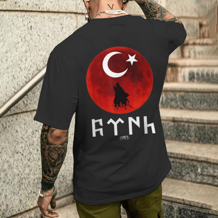 Göktürk Ayyildiz Turkey Flag Turkey Bayrak Bozkurt Tengri S T-Shirt mit Rückendruck Geschenke für Ihn