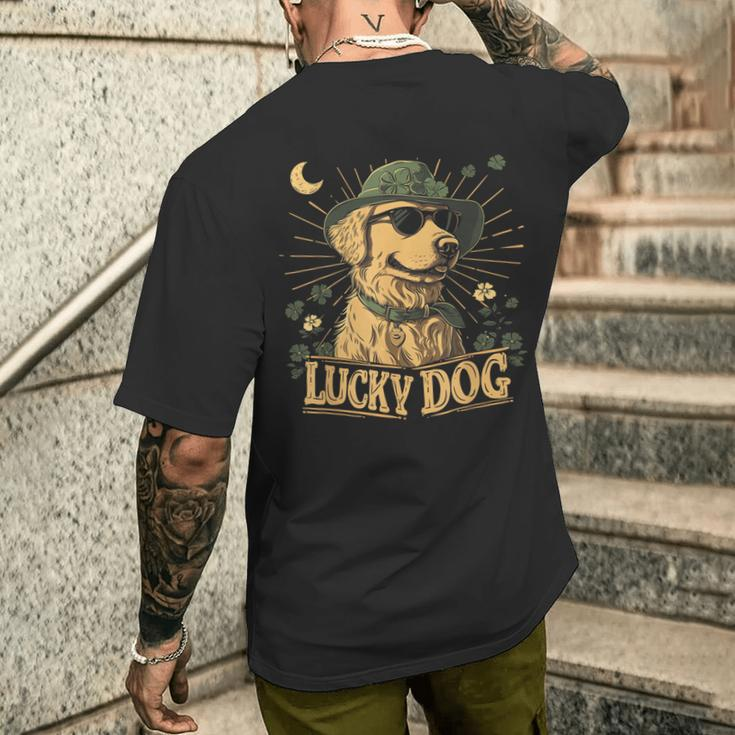 Golden Retriever Dog St Patrick's Day Saint Paddy's Irish Men's T-shirt Back Print Gifts for Him