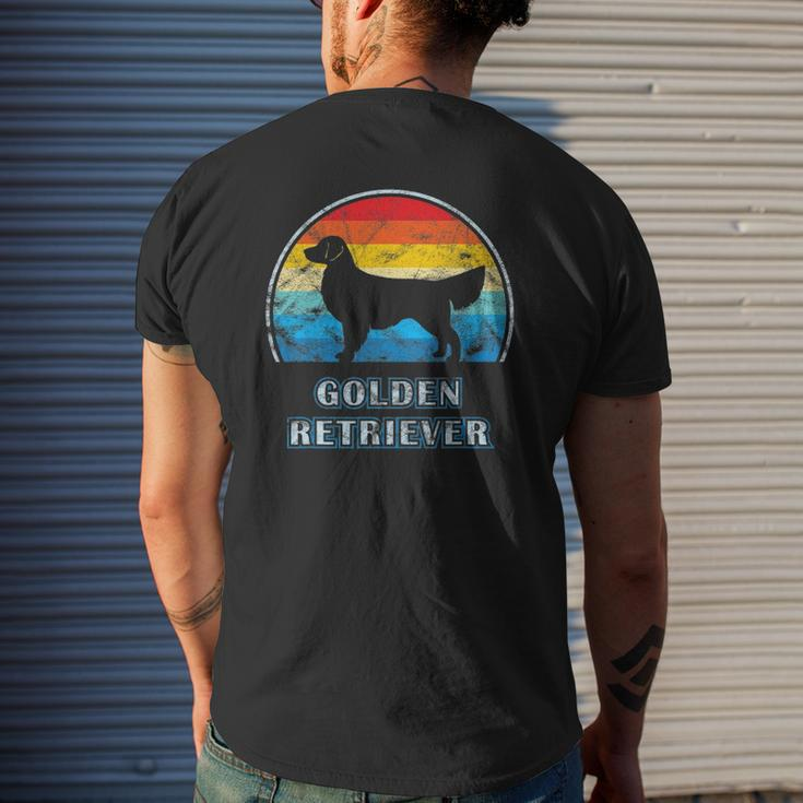 Golden Retriever Vintage Dog Mens Back Print T-shirt Gifts for Him