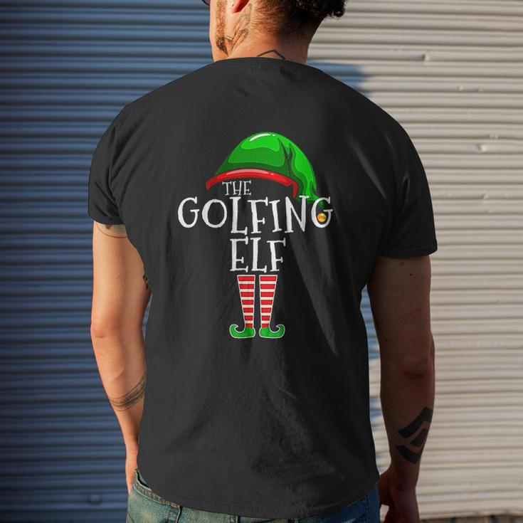 Golfing Elf Family Matching Group Christmas Golf Dad Mens Back Print T-shirt Gifts for Him