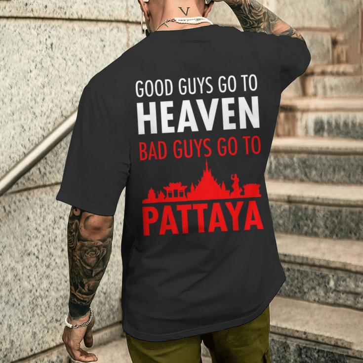 Good Guys Go To Heaven Bad Guys Go To Pattaya For Men Men's T-shirt Back  Print - Monsterry DE